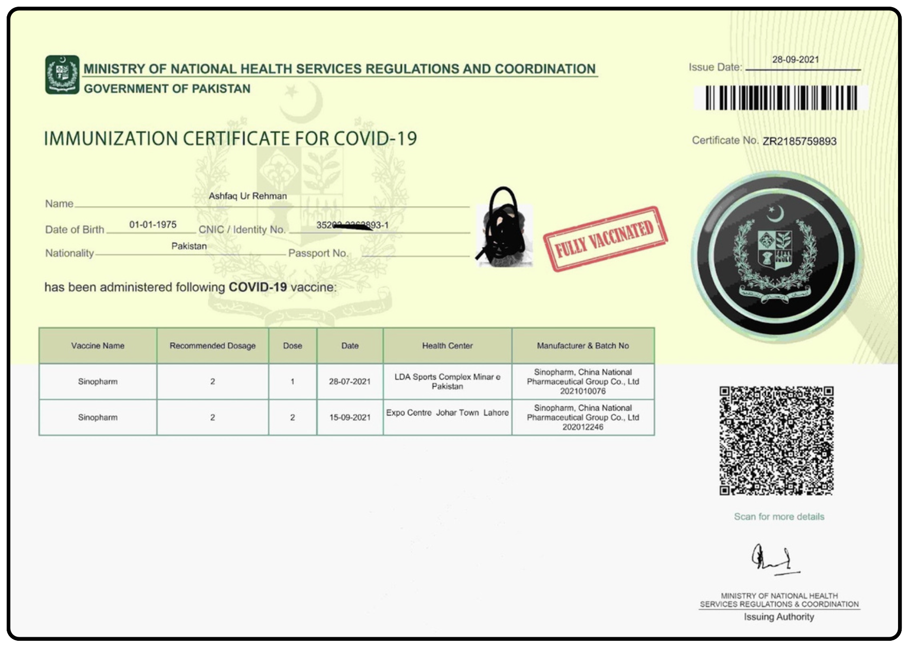 COVID-19 Vaccination Card Digitization – Hamza Ali Khalid